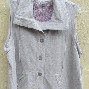 NATALIE & ME sz 1X Gray Vest with Rhinestone Trim